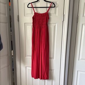 Scarlet Smocked Maxi Dress with Pockets